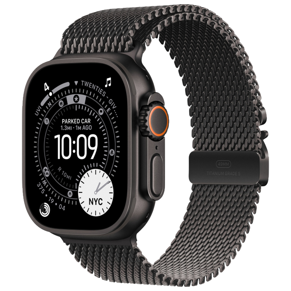 Apple Watch Ultra 3 Black Titanium Milanese Loop Black